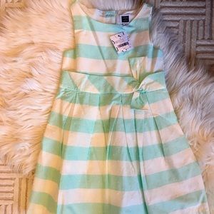 Janie and Jack teal and white striped dress